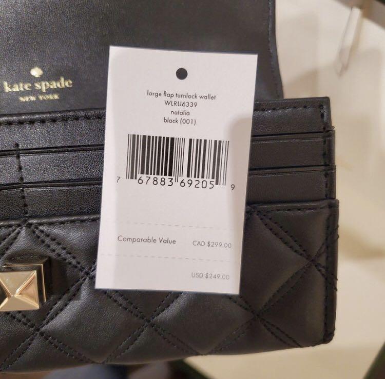Kate Spade Natalia Large Flap Turnlock Wallet in Black