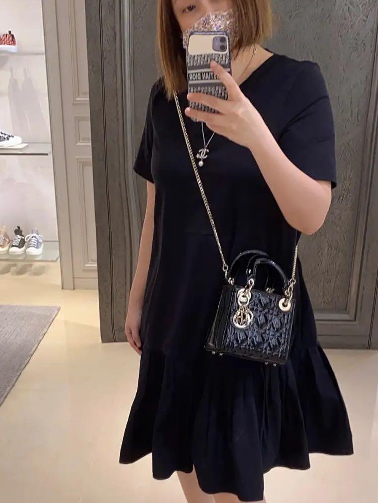 Mini Lady Dior Bag Opaline Gray Pearlescent Cannage Lambskin  DIOR SG
