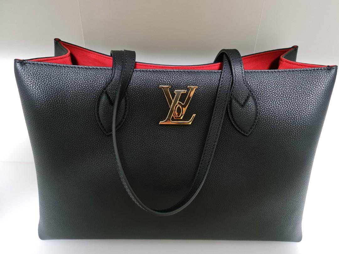 Louis Vuitton Black Calfskin Leather Lockme Shopper Tote Bag GHW – On Que  Style