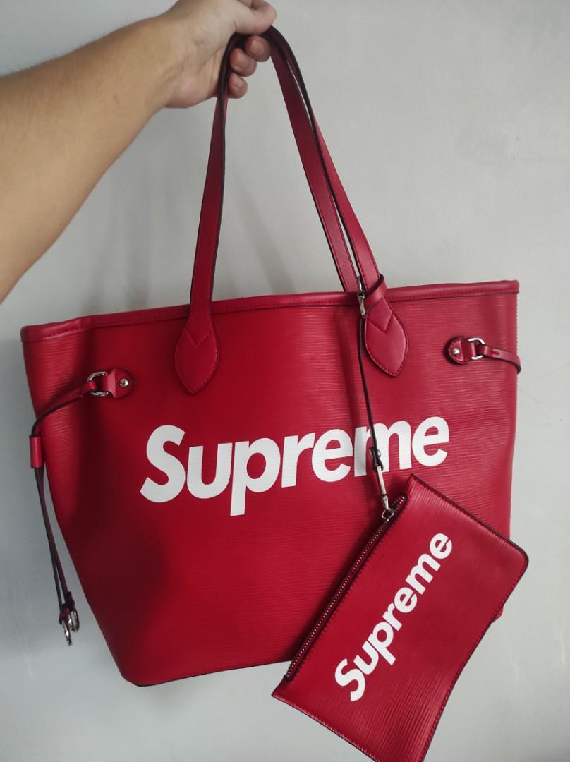 Lv x Supreme Neverfull, Luxury, Bags & Wallets on Carousell
