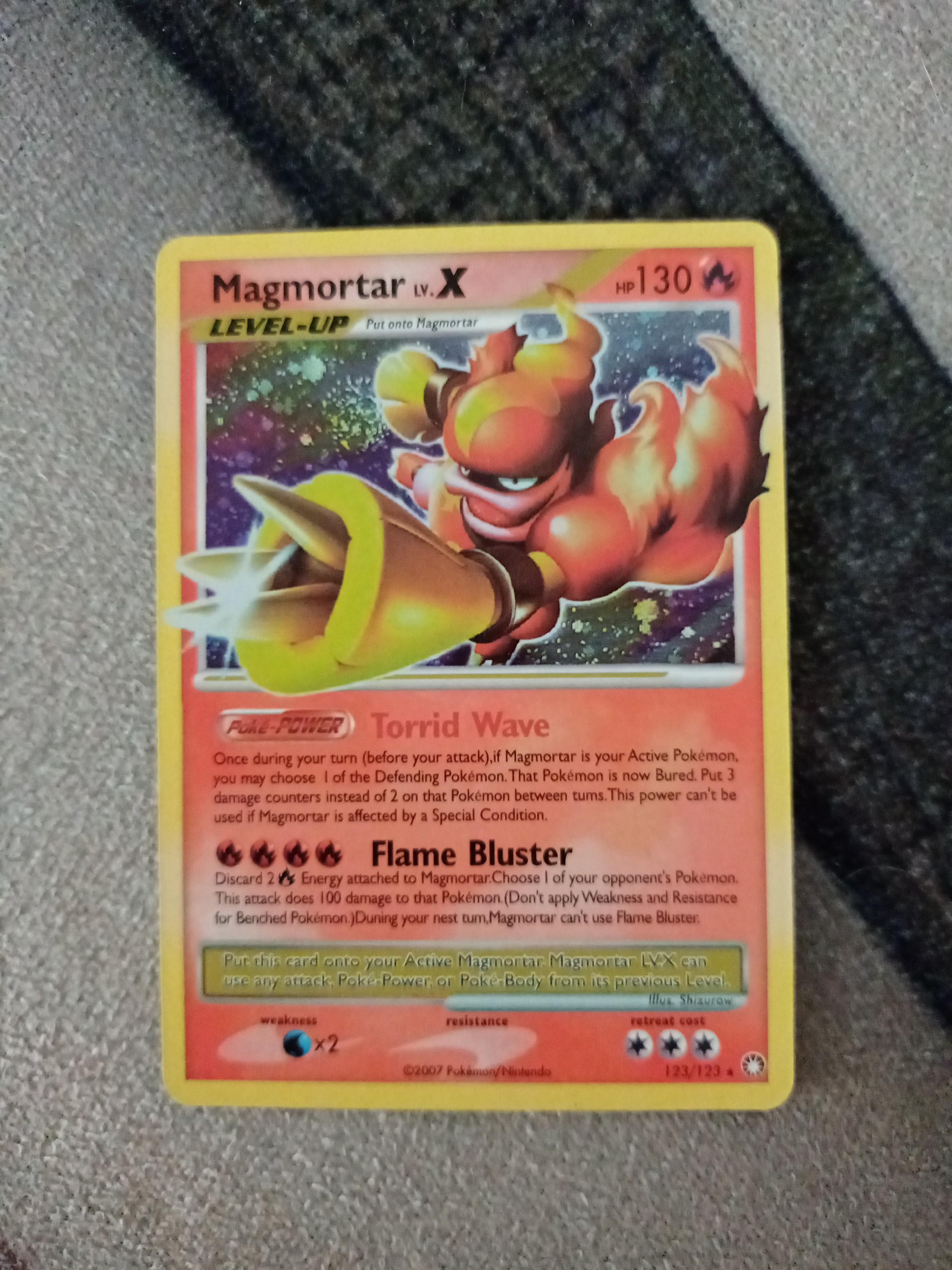 Magmortar Level X 130hp Pokemon Card Tcg Vintage 123 123 Rare Toys Games Board Games Cards On Carousell
