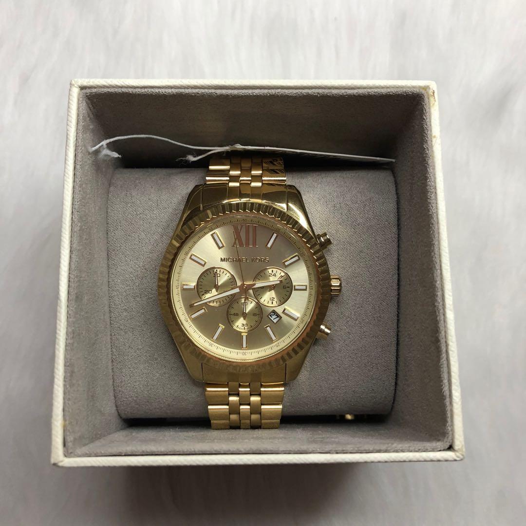 MICHAEL KORS Gold-Tone Lexington Watch (MK8281), Men's Fashion, Watches & Accessories, on Carousell