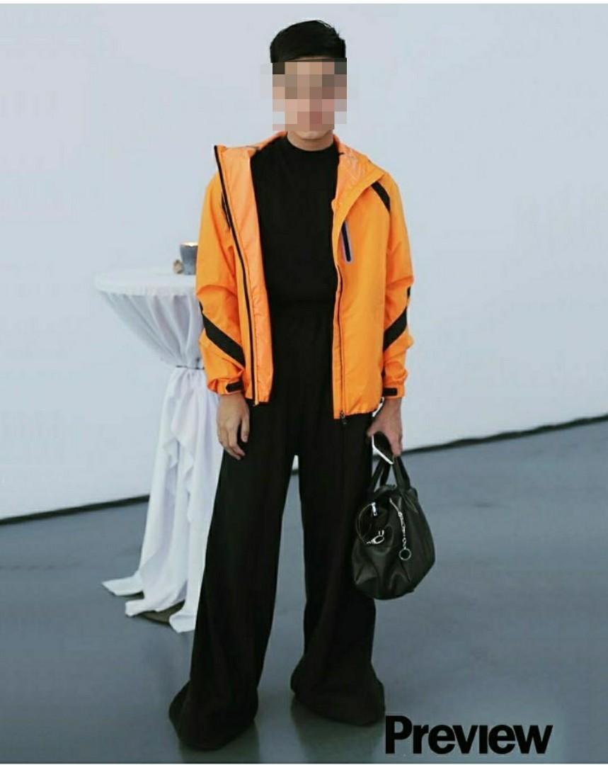 Neon Orange Jacket (Category: Coats, Jackets and Outerwear) located in San Fernando. Submitted by ivanphil (Listing ID 1098307103, Image 3). Description: Destashing some of my clothes Brand: Bought from Zalora Description: Jacket with plastic lining Size: Medium Color: Neon Orange Material: Polyester Issue: I cut the rubber velcro on the armholes; Fabric fluff on piping Worn during Bench Fashion Week Mode of Payment GCash, Landbank, UnionBank, CI