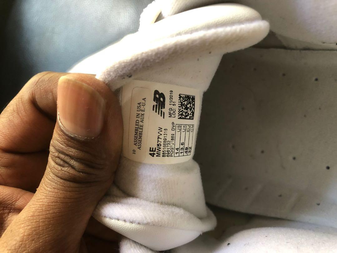 New balance shoes sneakers white 4e size 14 fits size 13 almost new Velcro shoes men s sneakers Men s Fashion Footwear Sneakers on Carousell