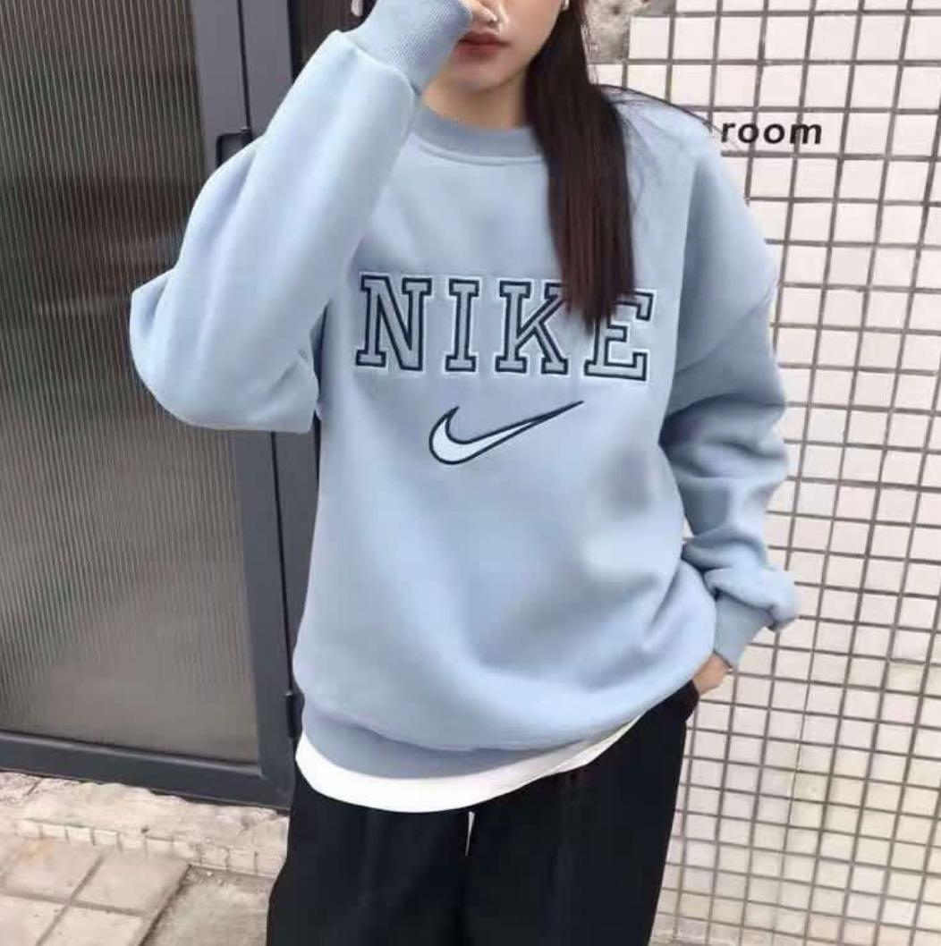 Vintage nike spellout sweatshirt blue clearance