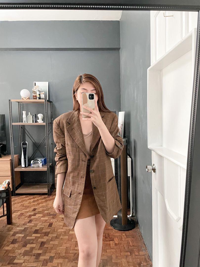 Oversized Plaid Blazer Women s Fashion Coats Jackets and