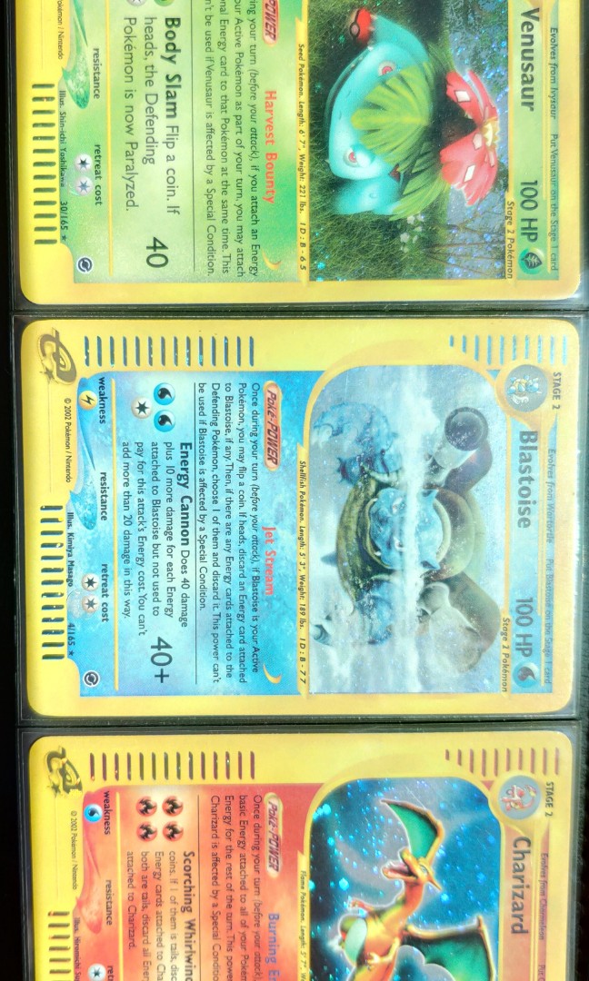 Pokemon Cards Expedition Holo Rare Blastoise Charizard Venusaur