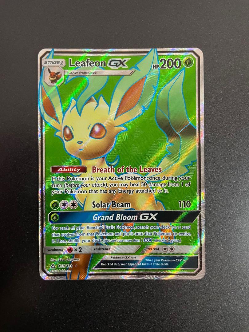 Pokemon TCG Leafeon GX - 139/156 - Full Art Ultra Rare Sun & Moon: Ultra  Prism, Hobbies & Toys, Toys & Games on Carousell