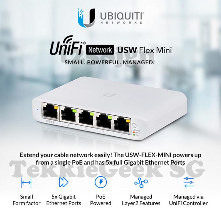 Ubiquiti USW-Flex-Mini Gigabit Ethernet Switch - 5 Ports 