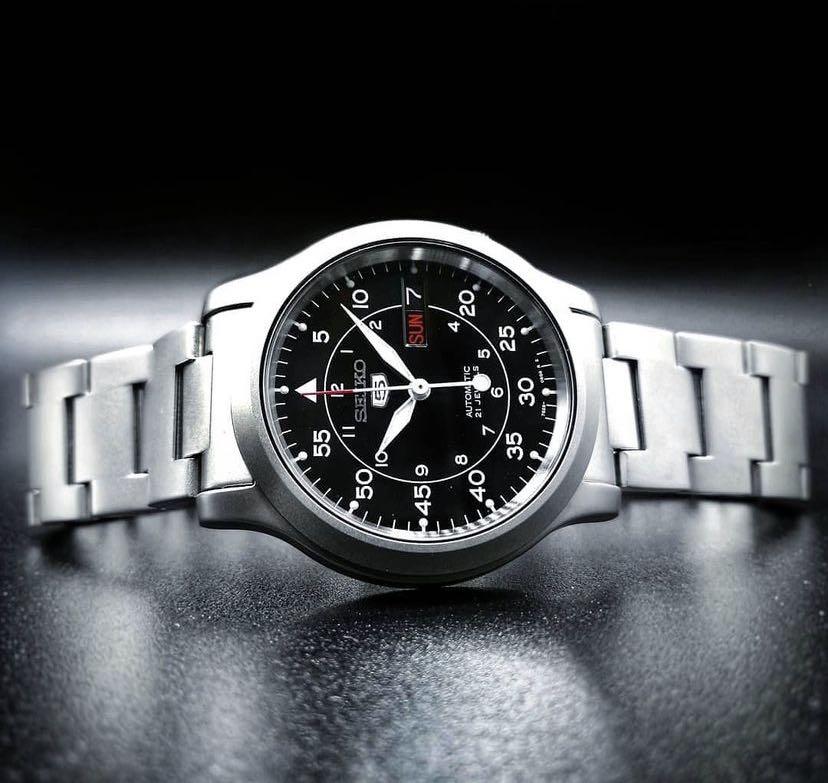 Seiko 5 SNK809 Aviator Steel Automatic Watch SNK809K1 Brand New