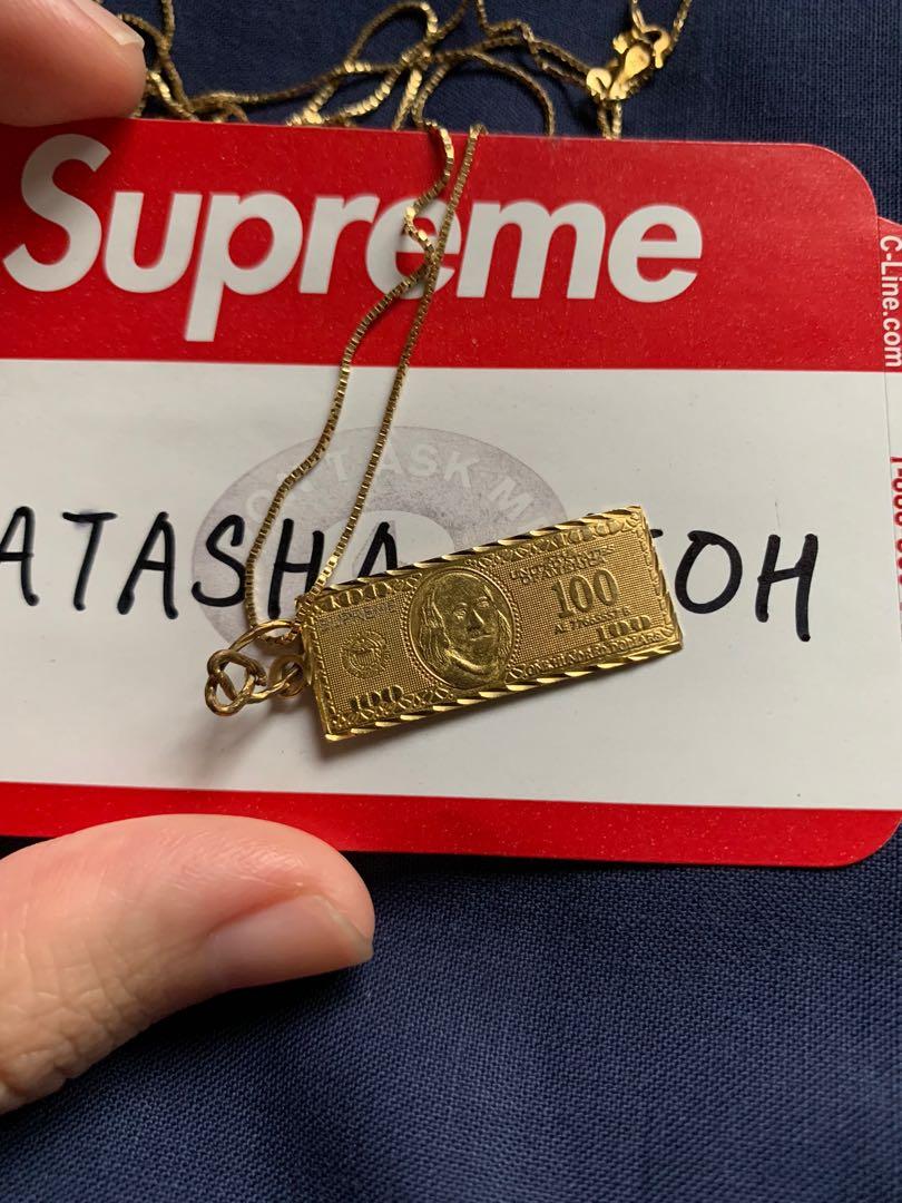 Supreme 14K 100 Dollar Bill Pendant