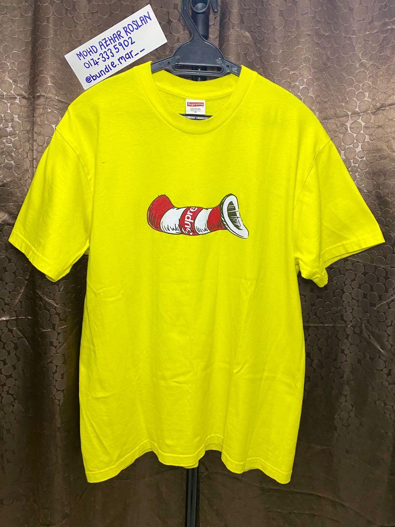 Supreme cat in deals the hat tee white