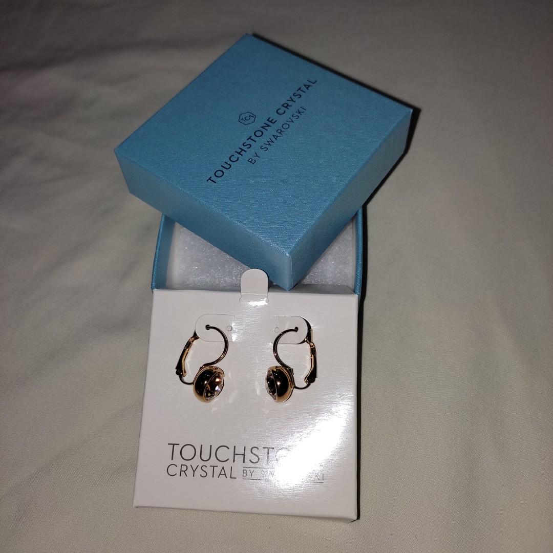 Touchstone Crystal by Swarovski Rose Gold Bliss Earrings Silk