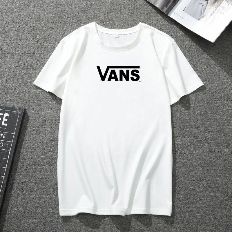 VANS BLACK WHITE GREY T SHIRT SHIRT TEE TOP Women s Fashion Tops