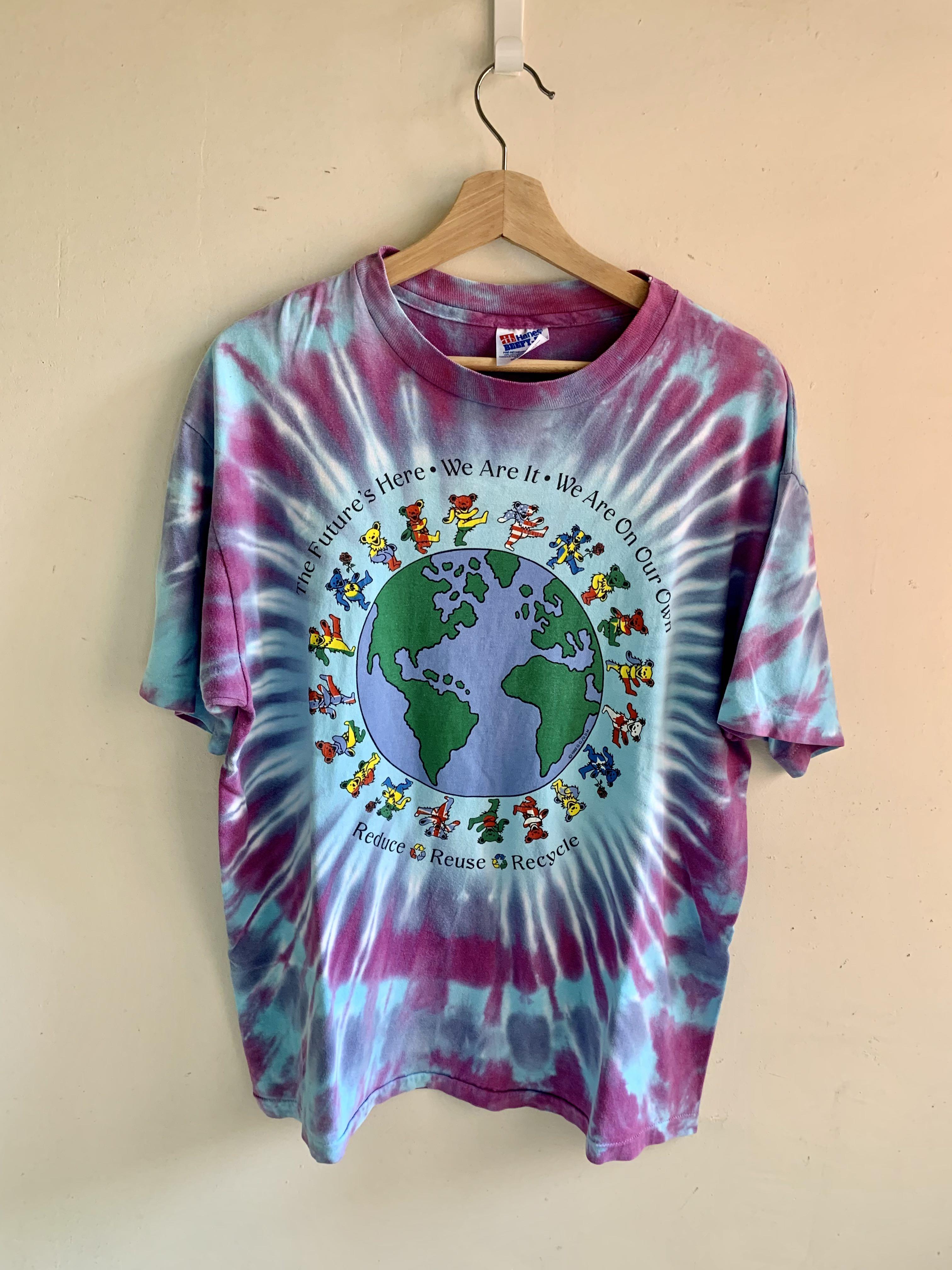 Vintage 90s Grateful Dead tie dye t-shirt L Hanes single-stitch