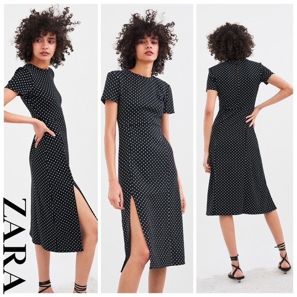 Zara polka dot knit dress clearance