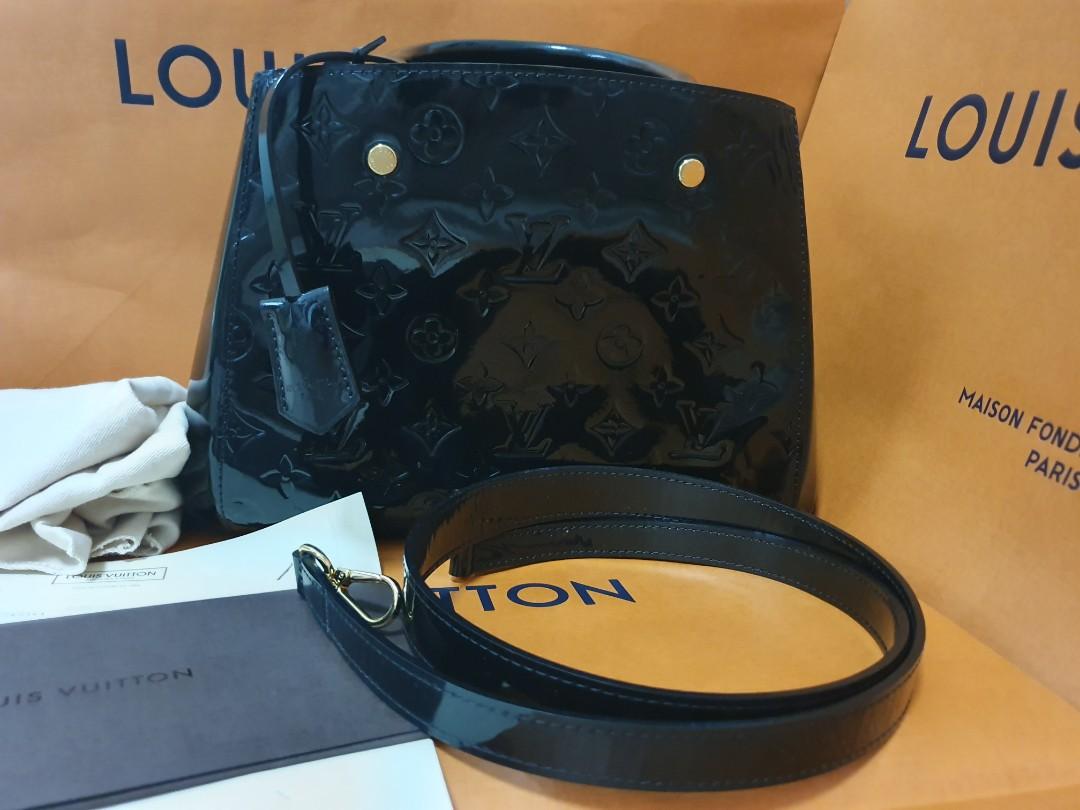 Louis Vuitton Black Magnetique Monogram Vernis Brea MM NM Bag Louis Vuitton