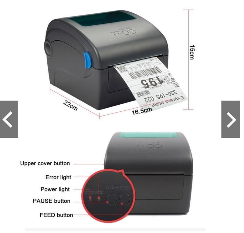 A6 Thermal Label Printer USB / Bluetooth Printer for Waybill Label Barcode QR code address ...