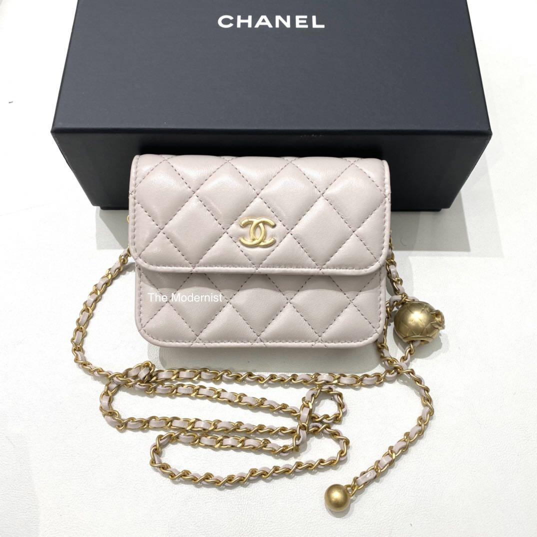 Chanel 2020 Pearl Crush Belt Bag w Chain  Black Waist Bags Handbags   CHA679397  The RealReal