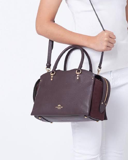 Coach drew sales satchel oxblood