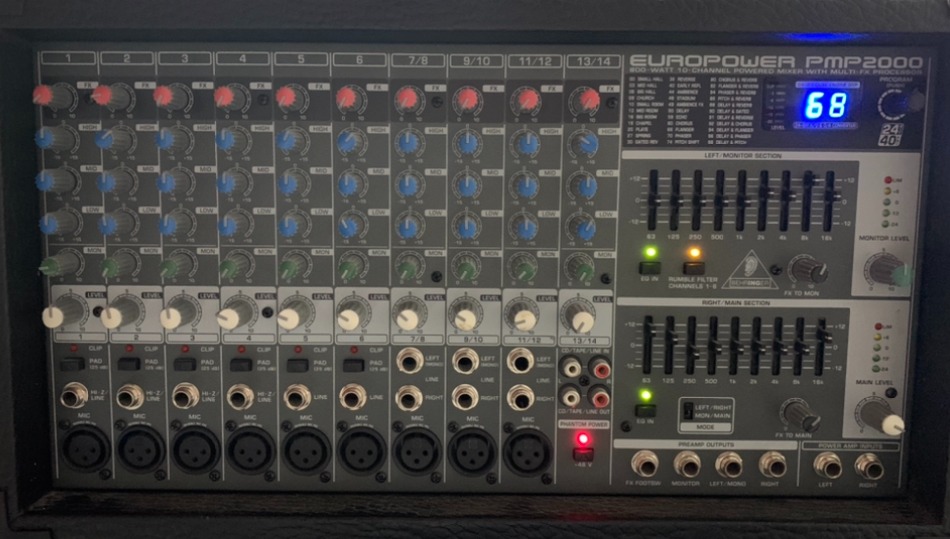 Behringer EUROPOWER PMP2000 2000Watt 14Channel Powered Mixer, Audio