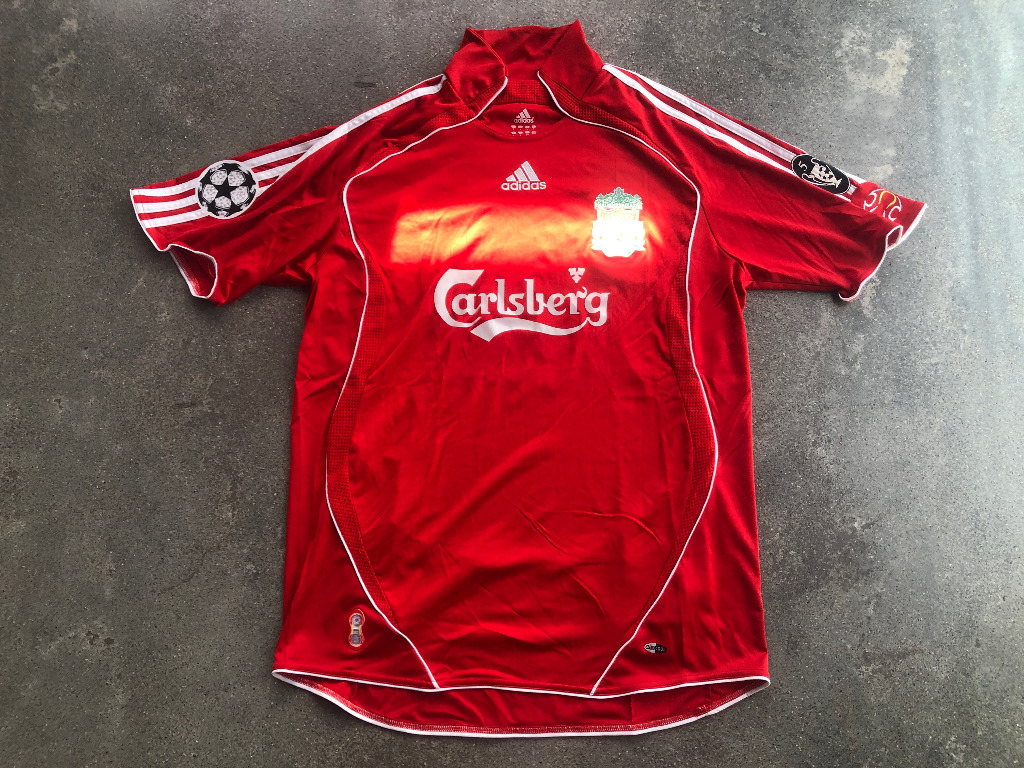 GERRARD 8 Liverpool Champions League Final Retro Home Shirt Size Small 