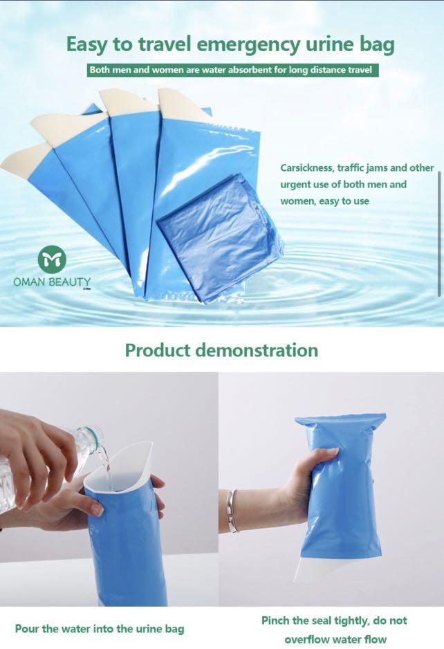 Emergency urine bag, Hobbies & Toys, Travel, Travel Essentials