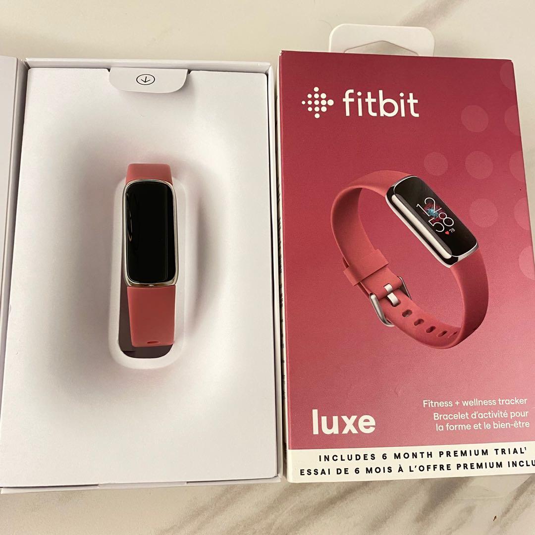 Fitbit Luxe 運動健康智慧手環-蘭花紫/白金色不鏽鋼#happy, 手機及配件