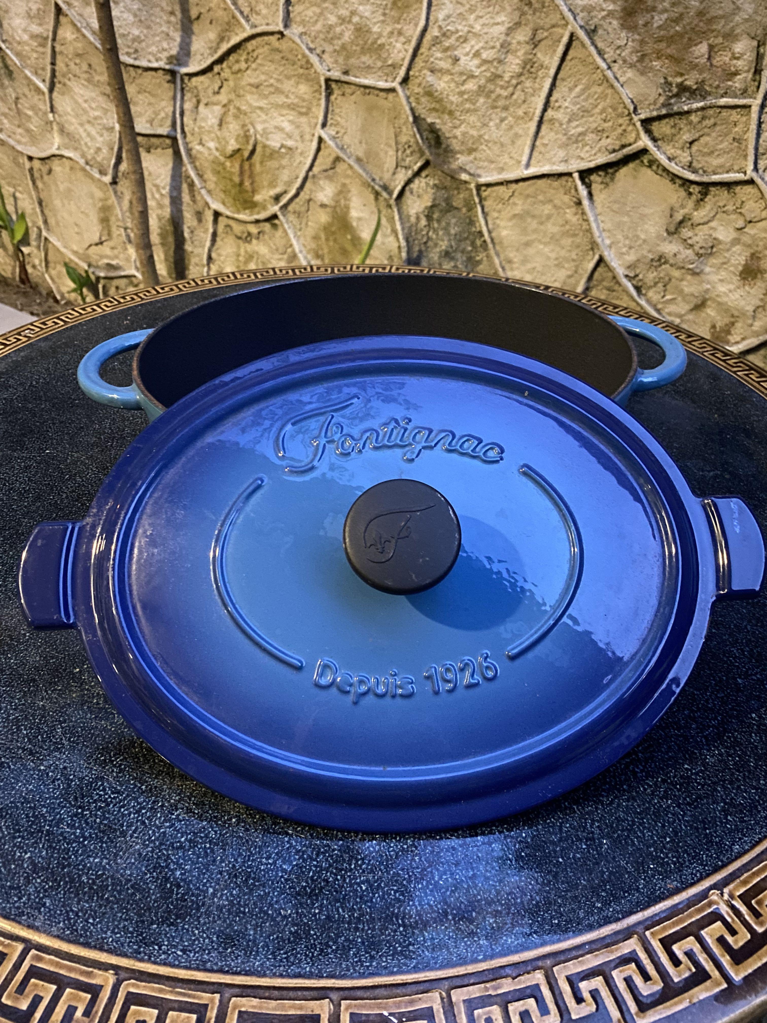 FONTIGNAC Depuis 1926 Ceramic Bakeware Blue Mini Cocotte Dutch Oven