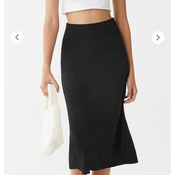 Black midi skirt forever 21 shop