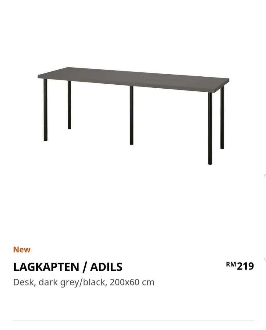 LAGKAPTEN / ADILS Desk, white, 200x60 cm - IKEA