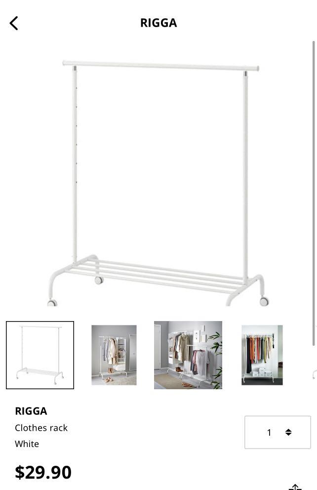 IKEA Rigga Clothes Rack, Furniture & Home Living, Furniture, Shelves