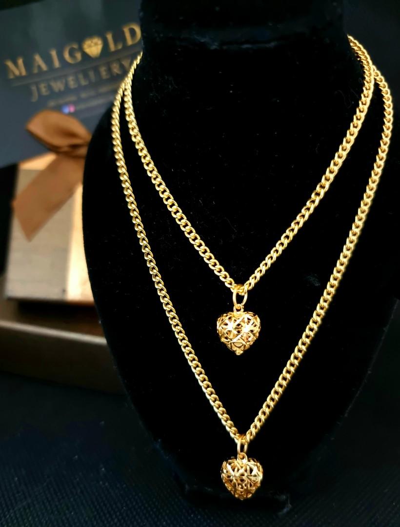 NEW 916 GOLD FISHBONE LOVE DESIGN CHAIN 