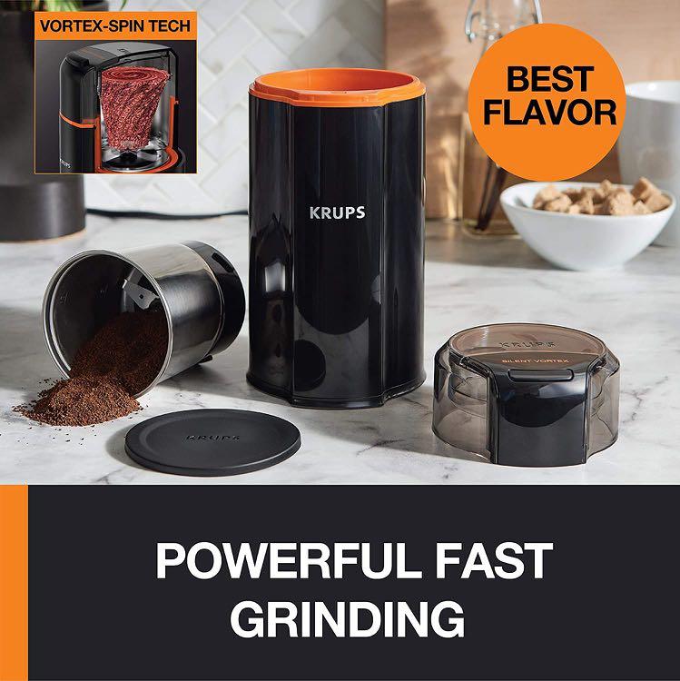 KRUPS Silent Vortex Electric Grinder for Coffee, Spices, and Dry Herbs