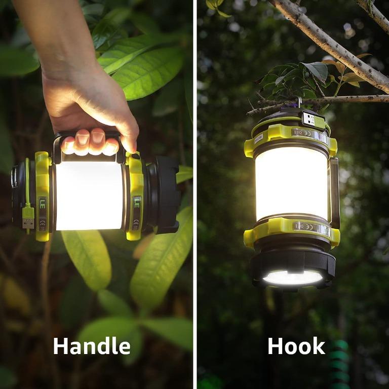 Lighting Ever LED Camping Lantern Rechargeable, Flashlight with 500LM, 5  Light Modes, 2600mAh Power Bank, IPX4 Waterproof, for Hurricane Emergency,  Outdoor, Hiking and Home, USB Cable Included 