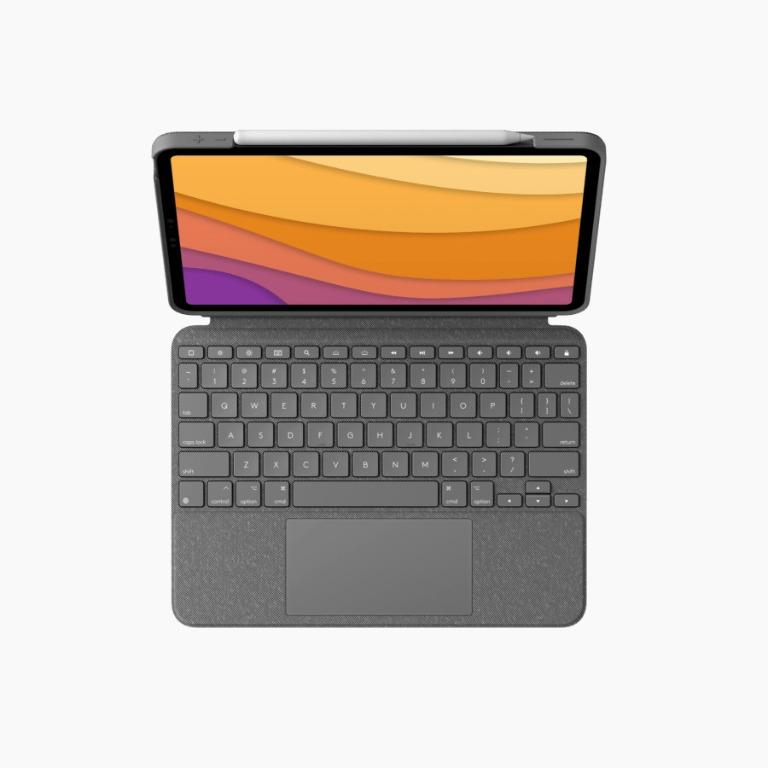 JUNE PROMO Logitech Combo Touch Backlit Keyboard Case iPad Air 10.9 4th 5th Gen Grey, Mobile