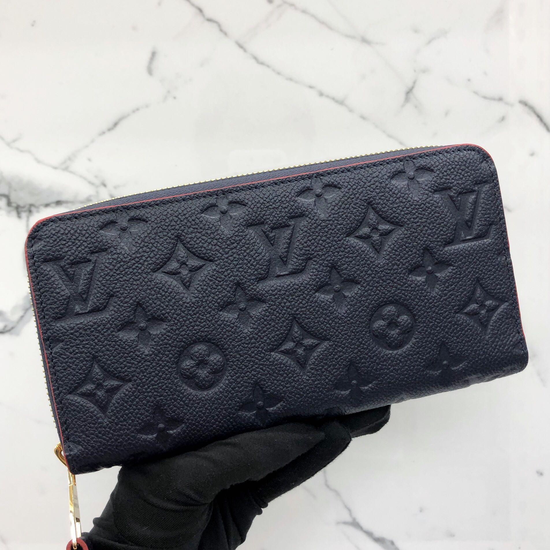 Louis Vuitton Blue Navy Shimmer Patent Leather Monogrammed Embossed Zippy  Wallet