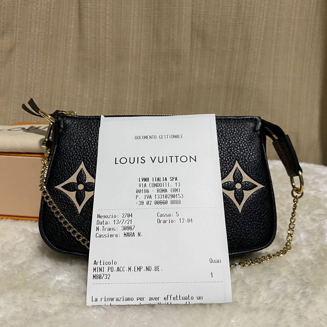 New Louis Vuitton MINI POCHETTE M80732 Black Empreinte Bicolor