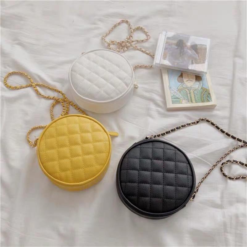 MARINKA CIRCLE ROUND CLUTCH CARRY GOLD CHAIN HAND BAG SLING