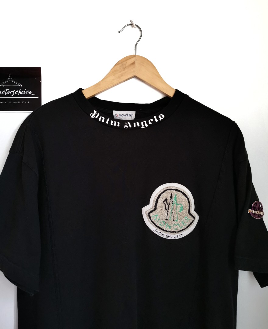 Moncler Genius x Palm Angeles Logo Patch Cotton Shirt in Black 