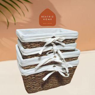 Multipurpose Corazon Seagrass Native Kitchen Organizer Wardrobe Basket Bins Container Storage Box