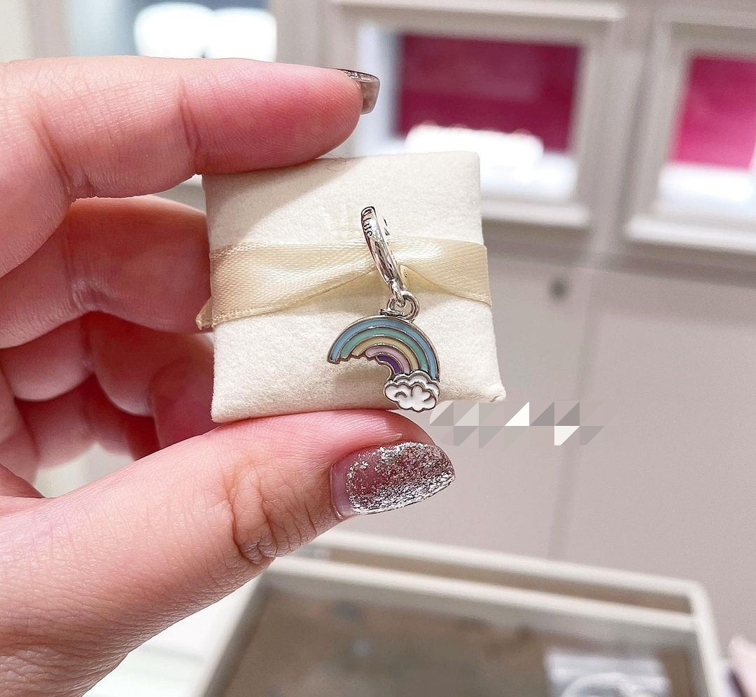 Rainbow & cheap cloud dangle charm