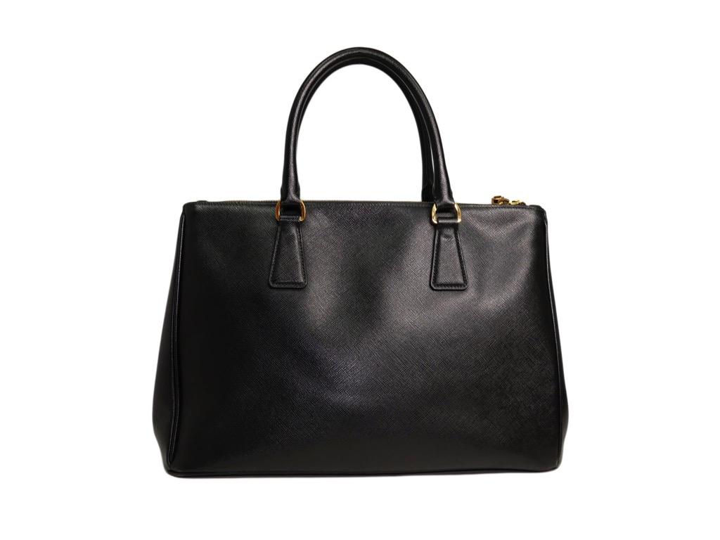 Prada BN2274 Saffiano Lux Nero Double Zip Medium Tote with Strap SKU 21075 Luxury Bags Wallets on Carousell