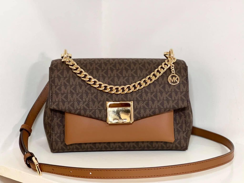 MK Lita Medium Leather Crossbody Bag, Women's Fashion, Bags & Wallets ...
