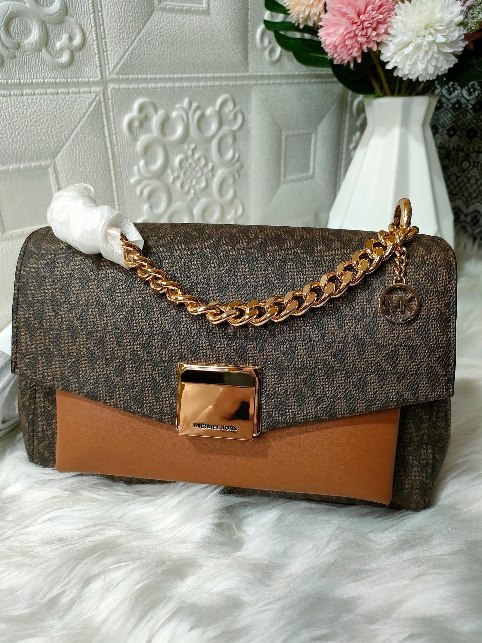 MK Lita Medium Leather Crossbody Bag, Women's Fashion, Bags & Wallets