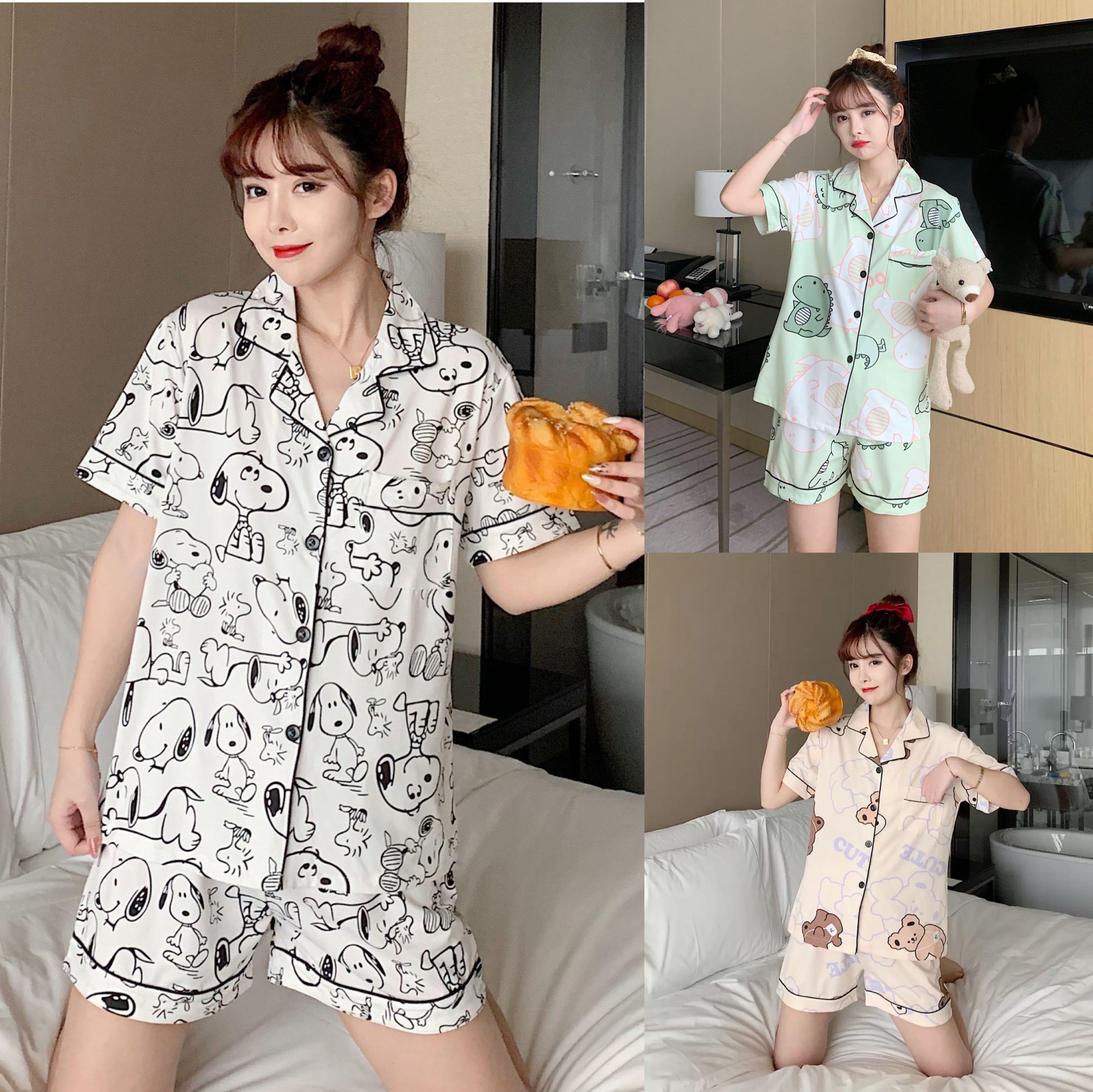 READY STOCK （m-xxl）Women Cute Pajamas Pyjamas Set Homeliving Sleepwear  Lingerie Set Night Wear, Women's Fashion, New Undergarments & Loungewear on  Carousell