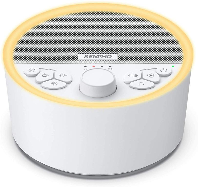 Baby White Noise Sound Machine for Sleeping with 29 Relaxing High Fidelity Soothing Sound & 7 Color Night Light Volume Control Portable Sleep Therapy with Auto-Off Timer & Memory Feature for Office