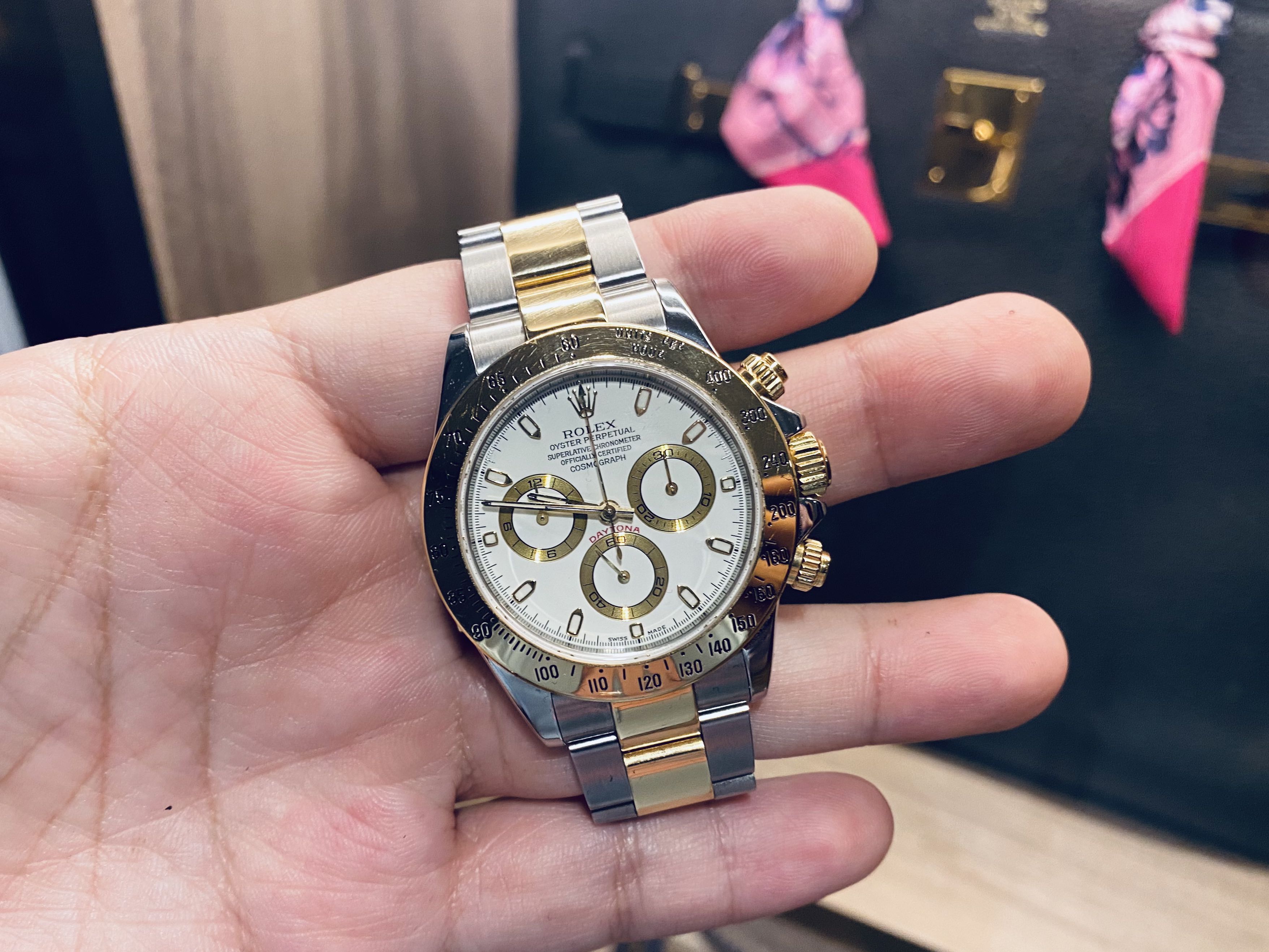 Rolex half gold daytona shop