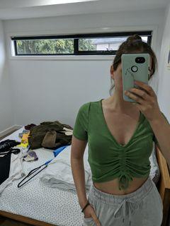 Rouched Green Going Out Top