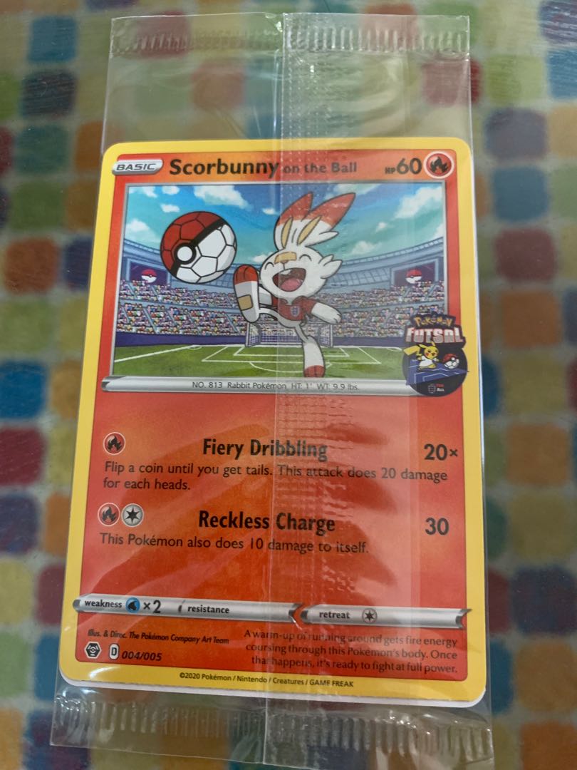 Scorbunny On The Ball - UK Futsal Promo EXCLUSIVE. Pokemon wearing an  England football jersey. Limited edition. Factory sealed and in excellent  condition., Hobbies & Toys, Toys & Games on Carousell